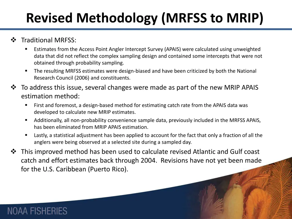 revised methodology mrfss to mrip