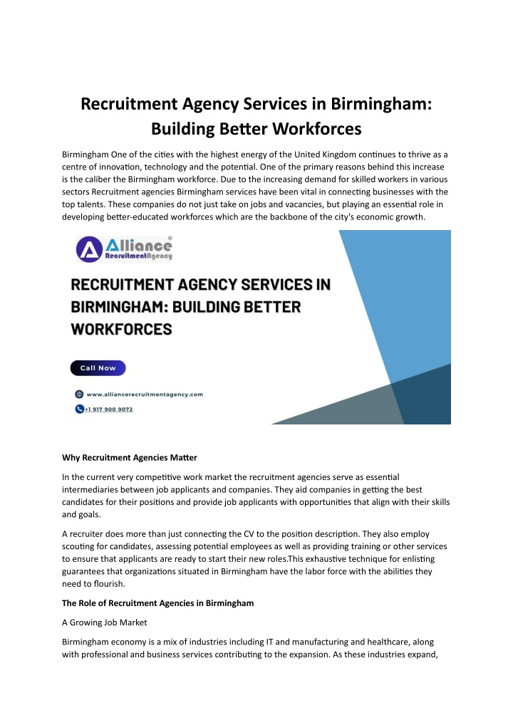 recruitment agency services in birmingham