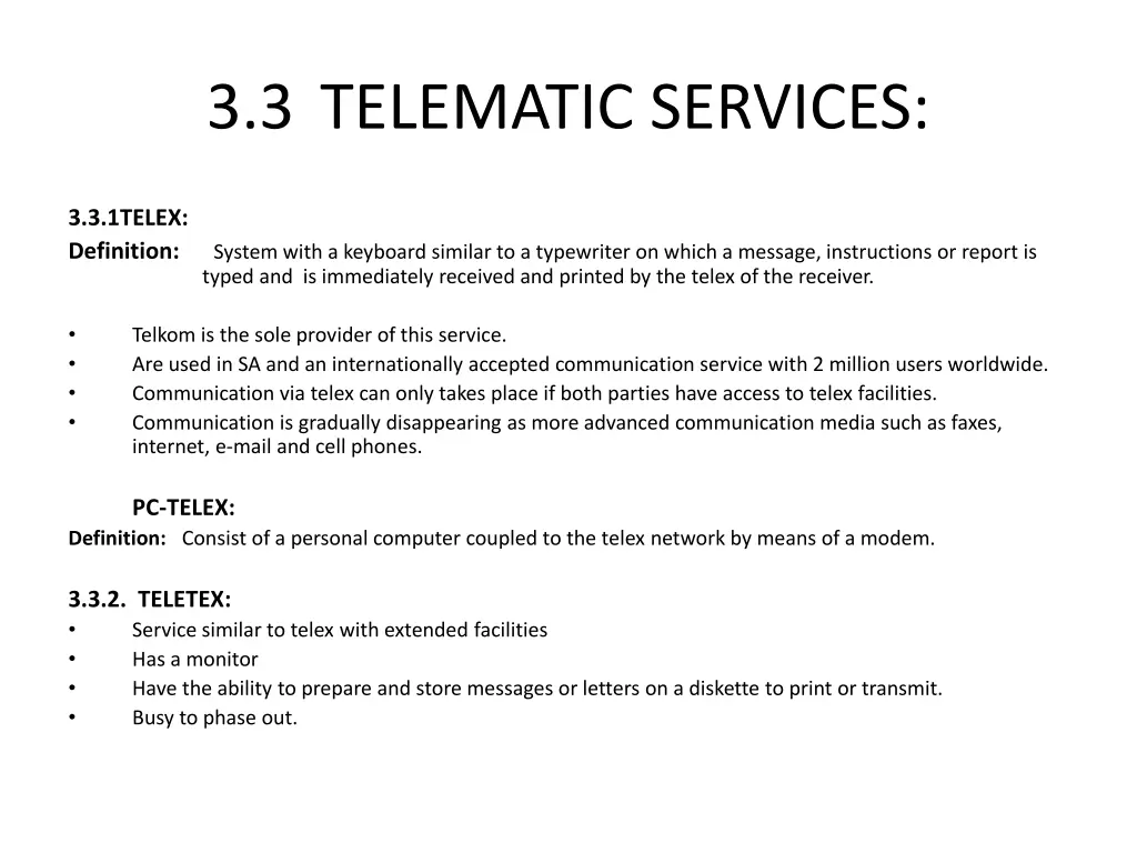 3 3 telematic services