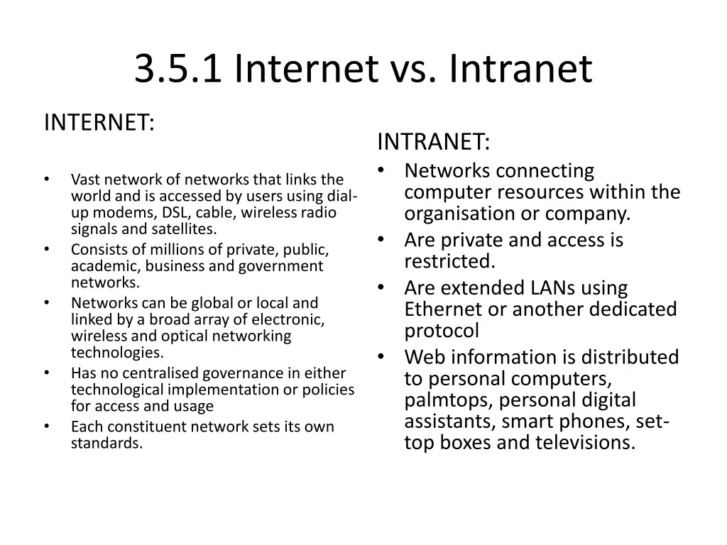 3 5 1 internet vs intranet