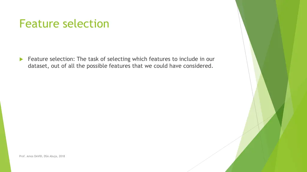 feature selection