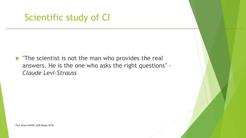 scientific study of ci