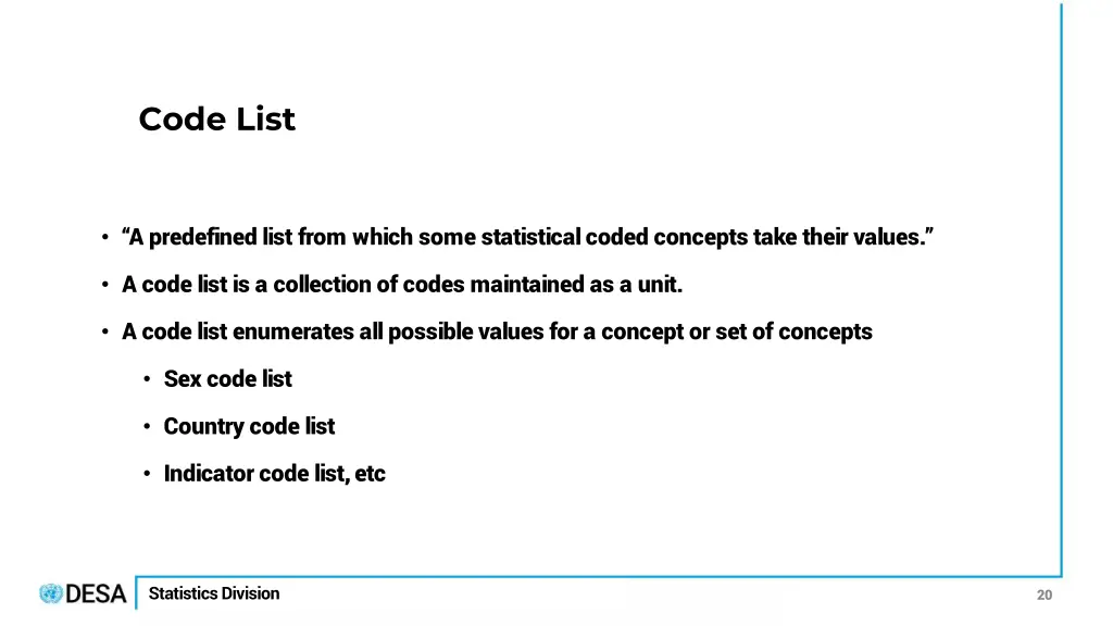 code list