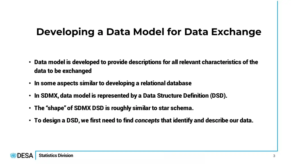 developing a data model for data exchange