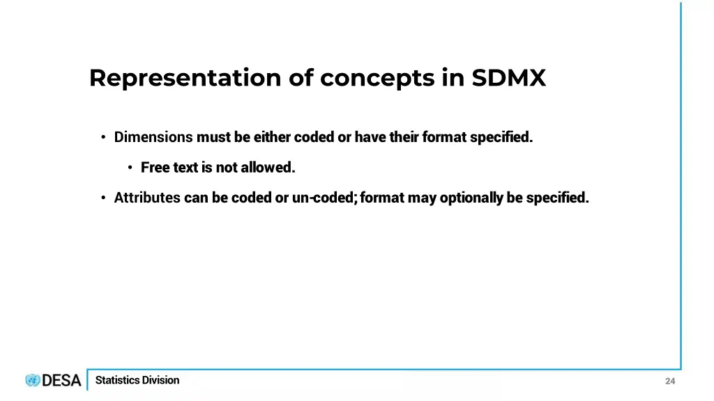 representation of concepts in sdmx