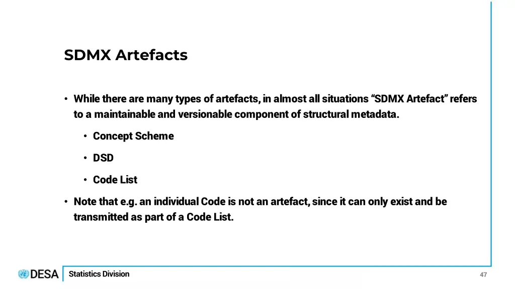 sdmx artefacts