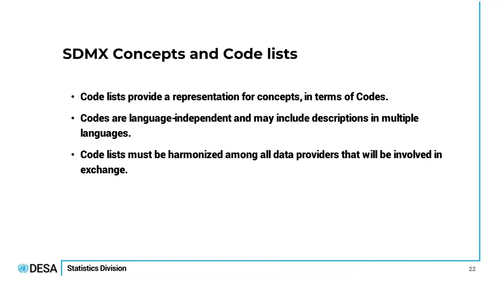 sdmx concepts and code lists