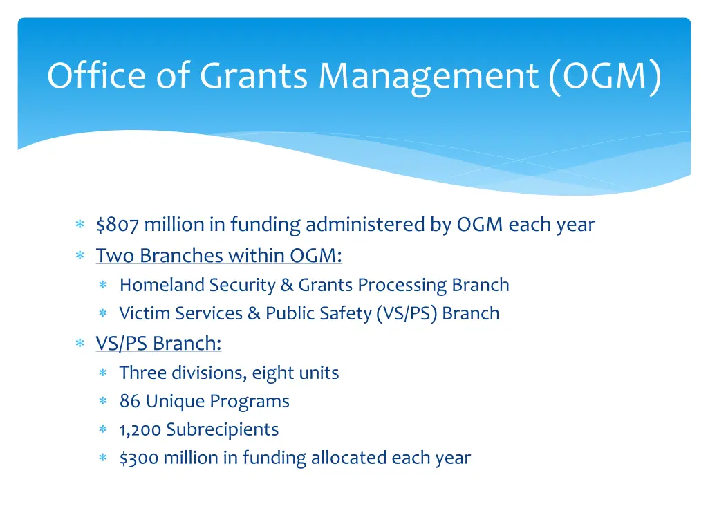 office of grants management ogm