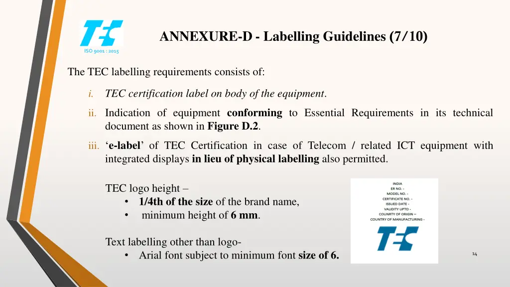 annexure d labelling guidelines 7 10