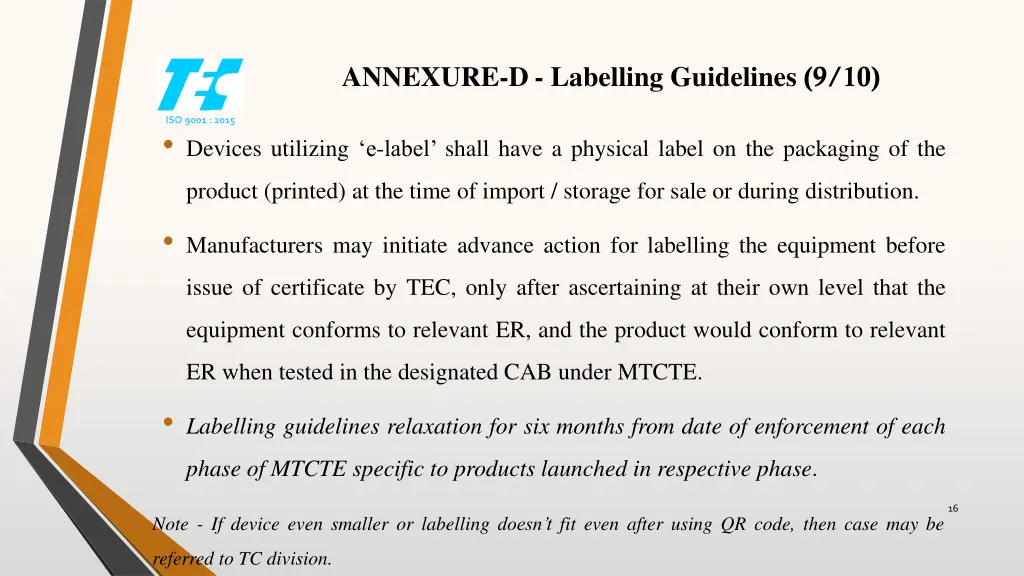 annexure d labelling guidelines 9 10