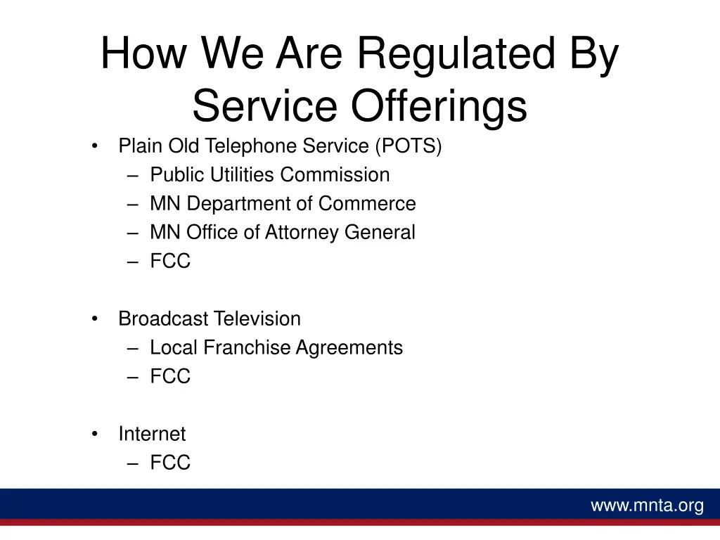 how we are regulated by service offerings plain