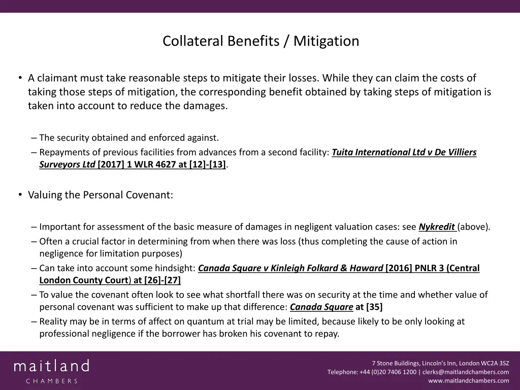 collateral benefits mitigation