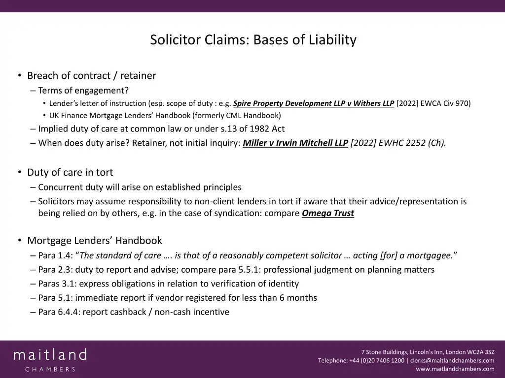 solicitor claims bases of liability