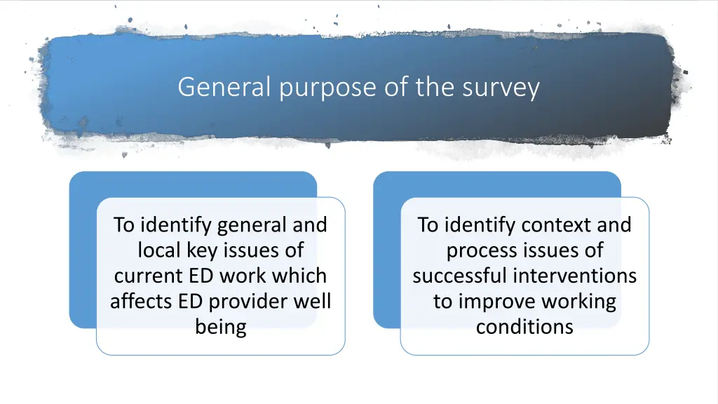 general purpose of the survey