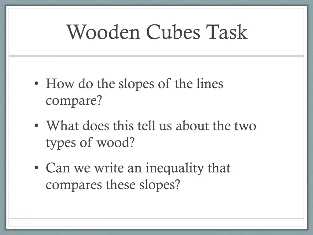 wooden cubes task 1