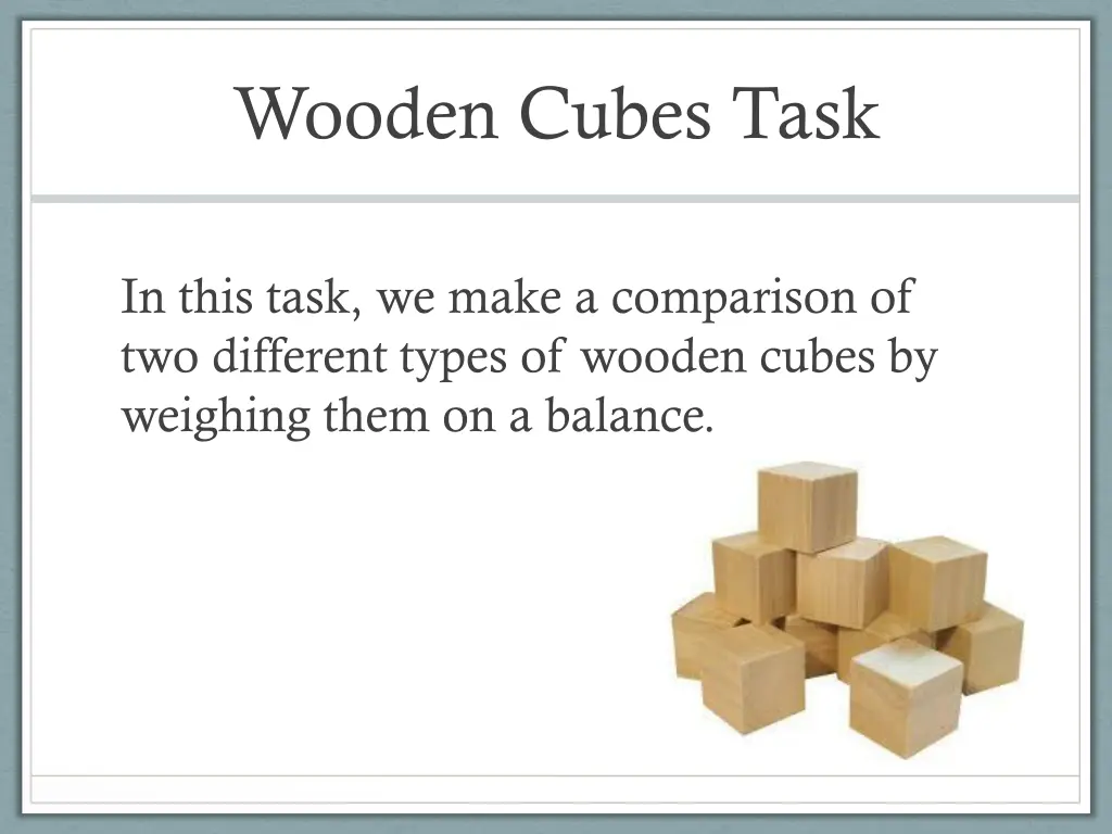 wooden cubes task