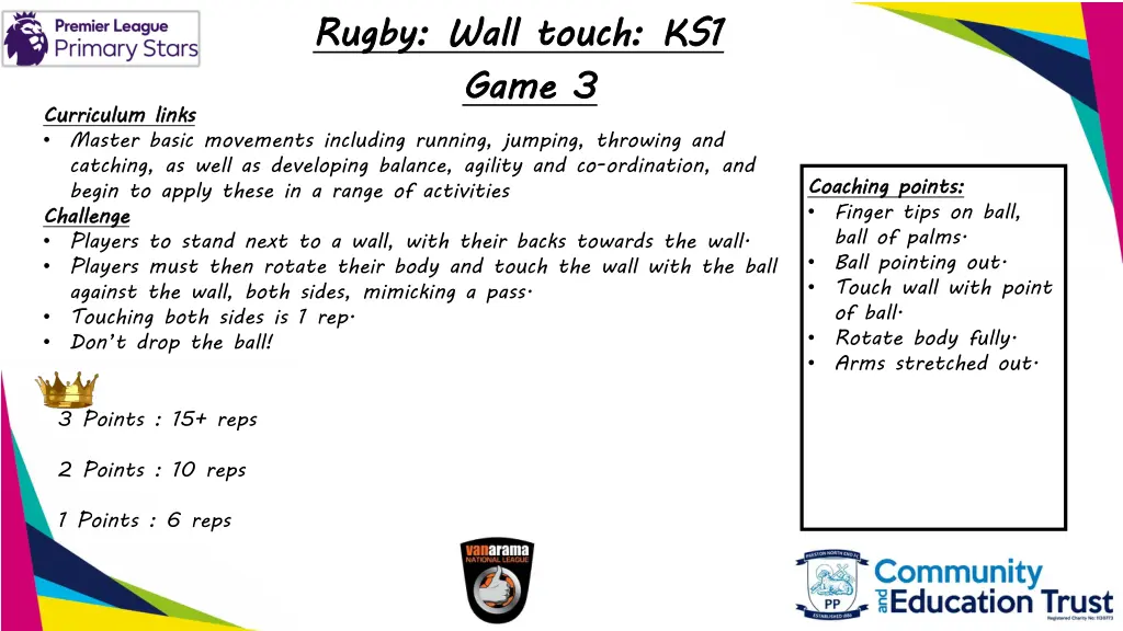 rugby wall touch ks1 game 3