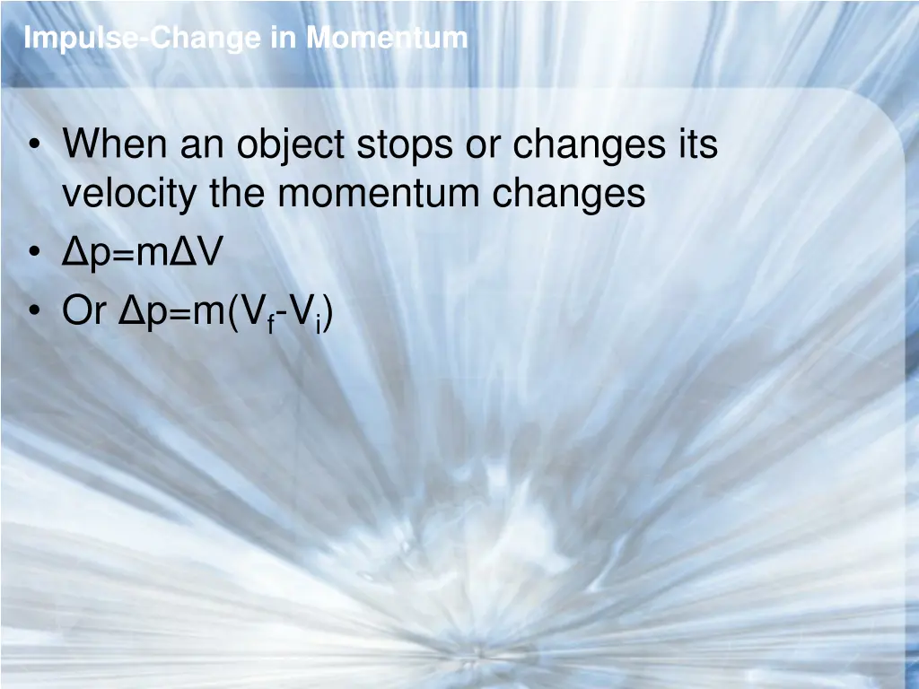 impulse change in momentum