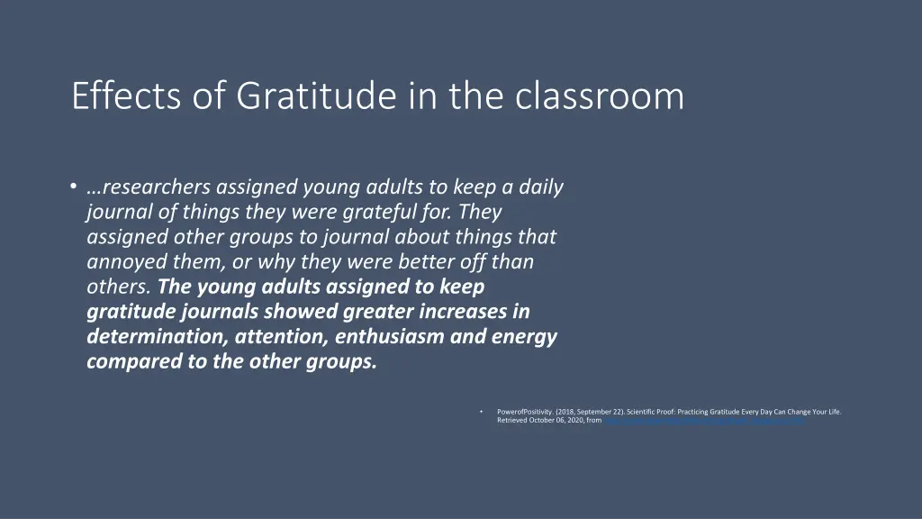 effects of gratitude in the classroom