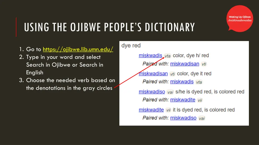 using the ojibwe people s dictionary