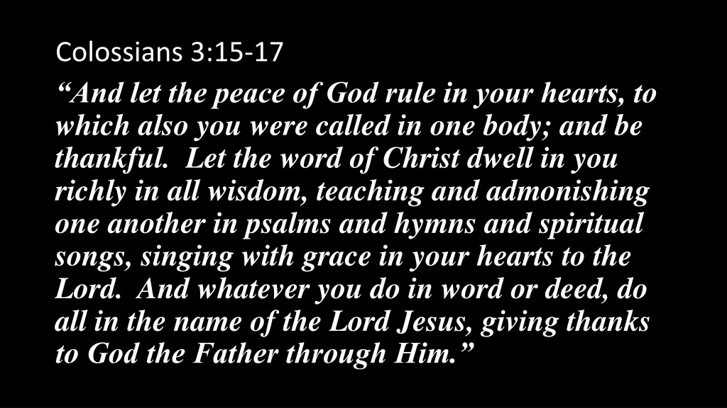 colossians 3 15 17 and let the peace of god rule 2