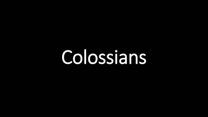 colossians colossians