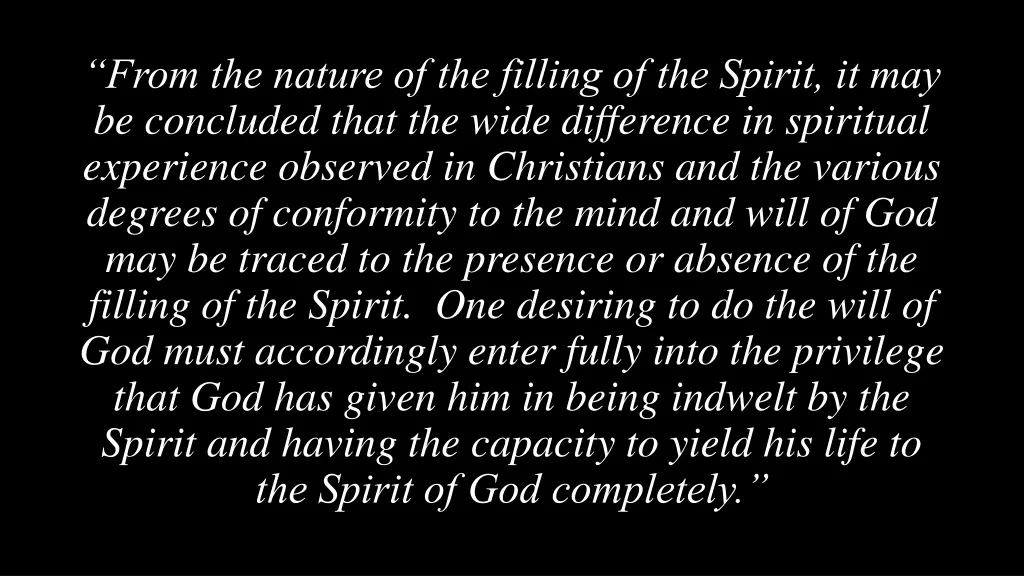 from the nature of the filling of the spirit