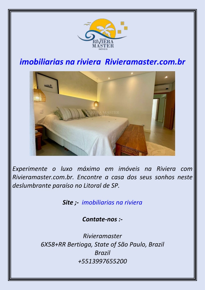 imobiliarias na riviera rivieramaster com br