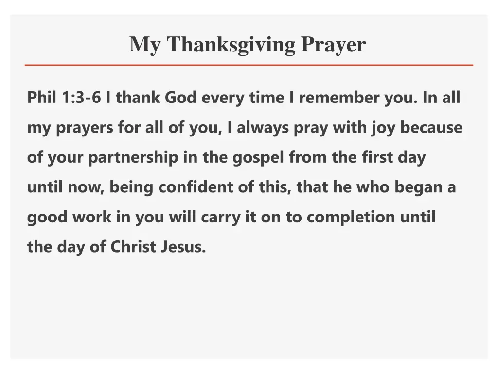 my thanksgiving prayer