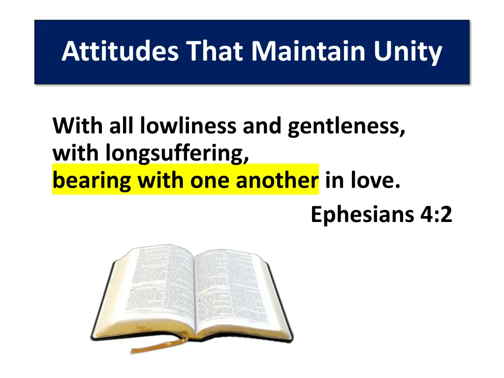 attitudes that maintain unity 4