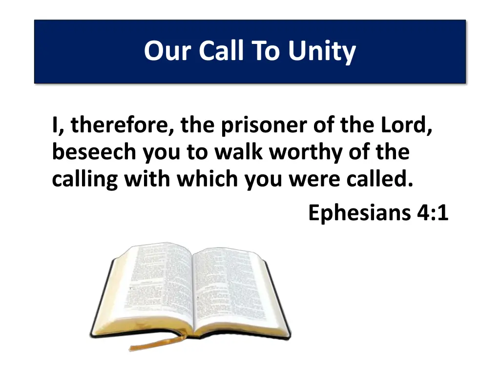 our call to unity