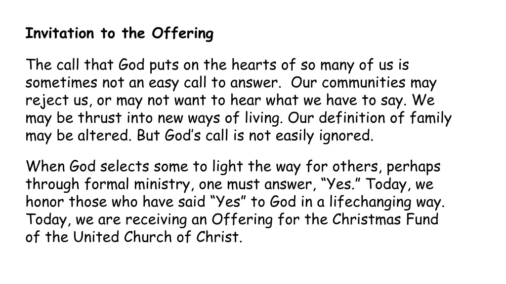 invitation to the offering 1