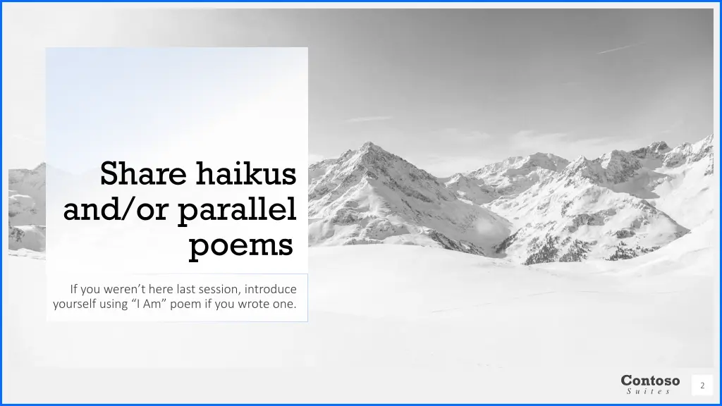 share haikus and or parallel