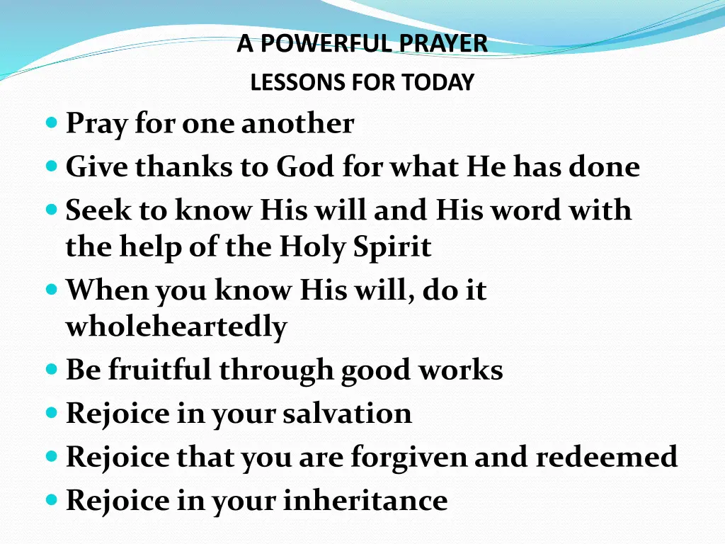 a powerful prayer lessons for today