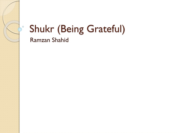 shukr being grateful ramzan shahid