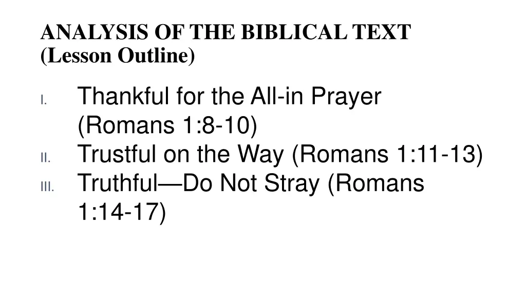 analysis of the biblical text lesson outline