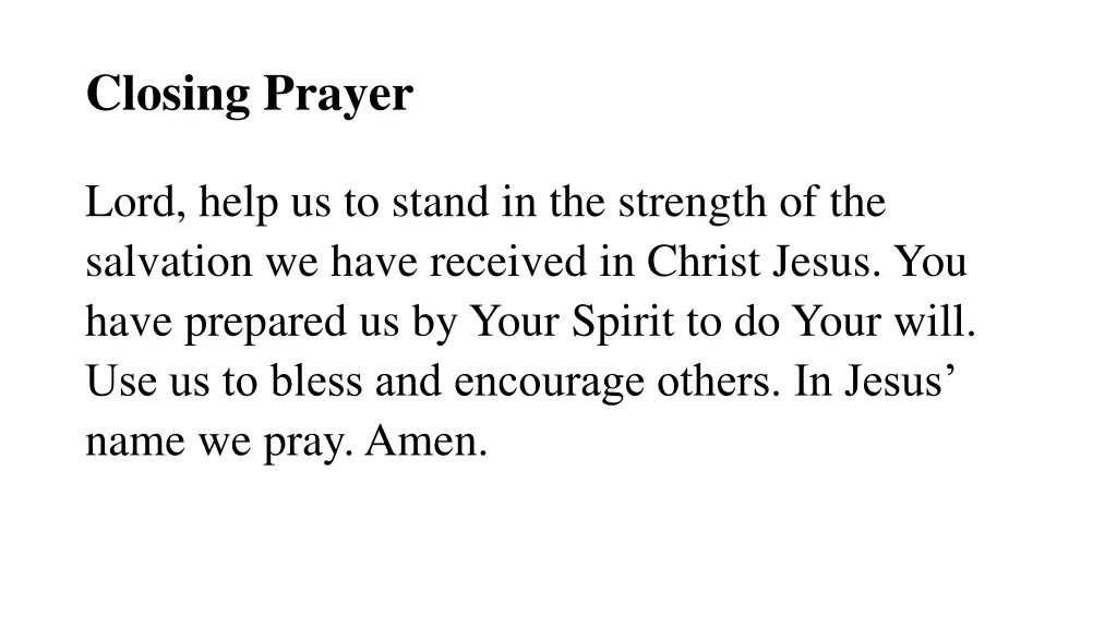 closing prayer