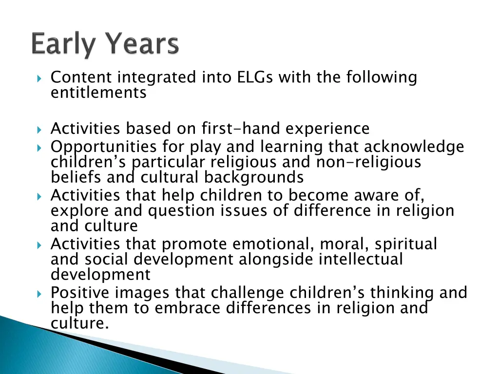 content integrated into elgs with the following