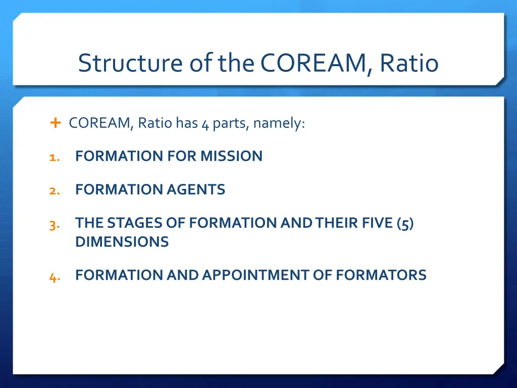 structure of the coream ratio