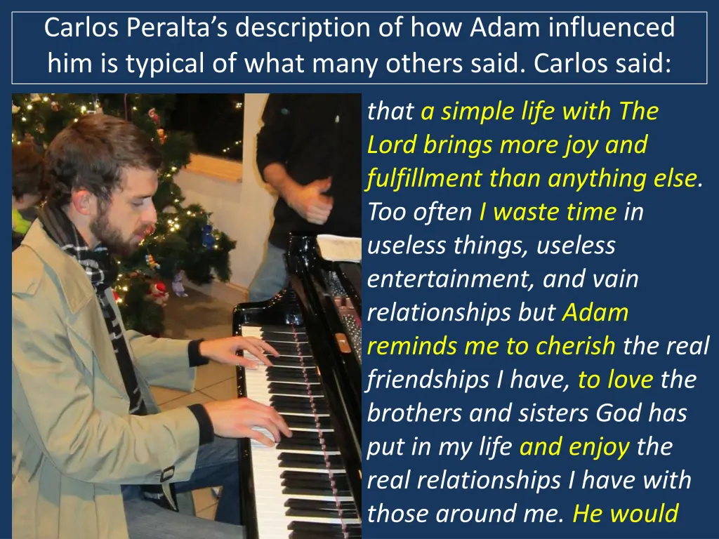 carlos peralta s description of how adam 1