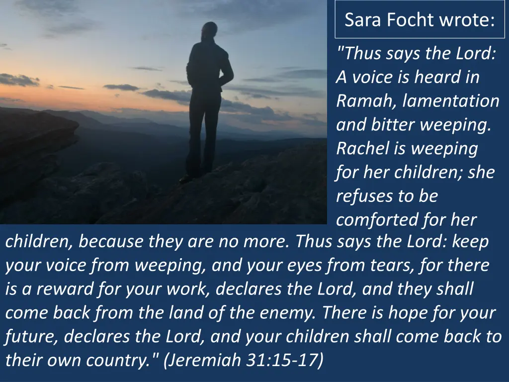 sara focht wrote