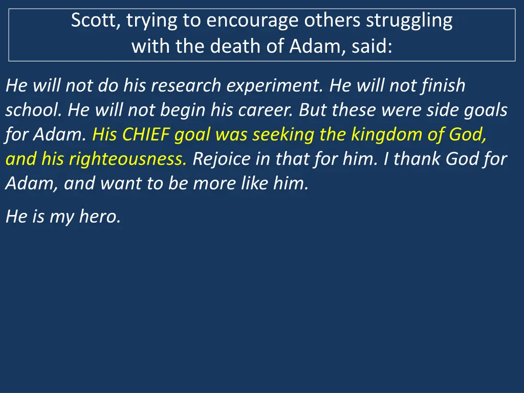 scott trying to encourage others struggling with 4