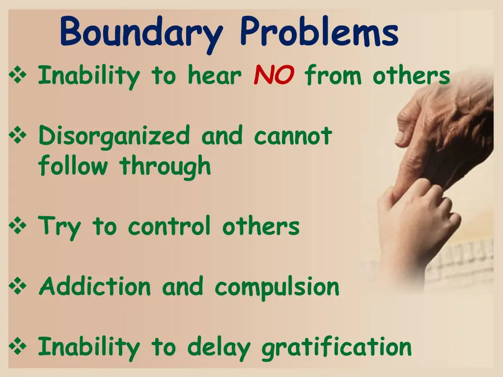 boundary problems inability to hear no from others