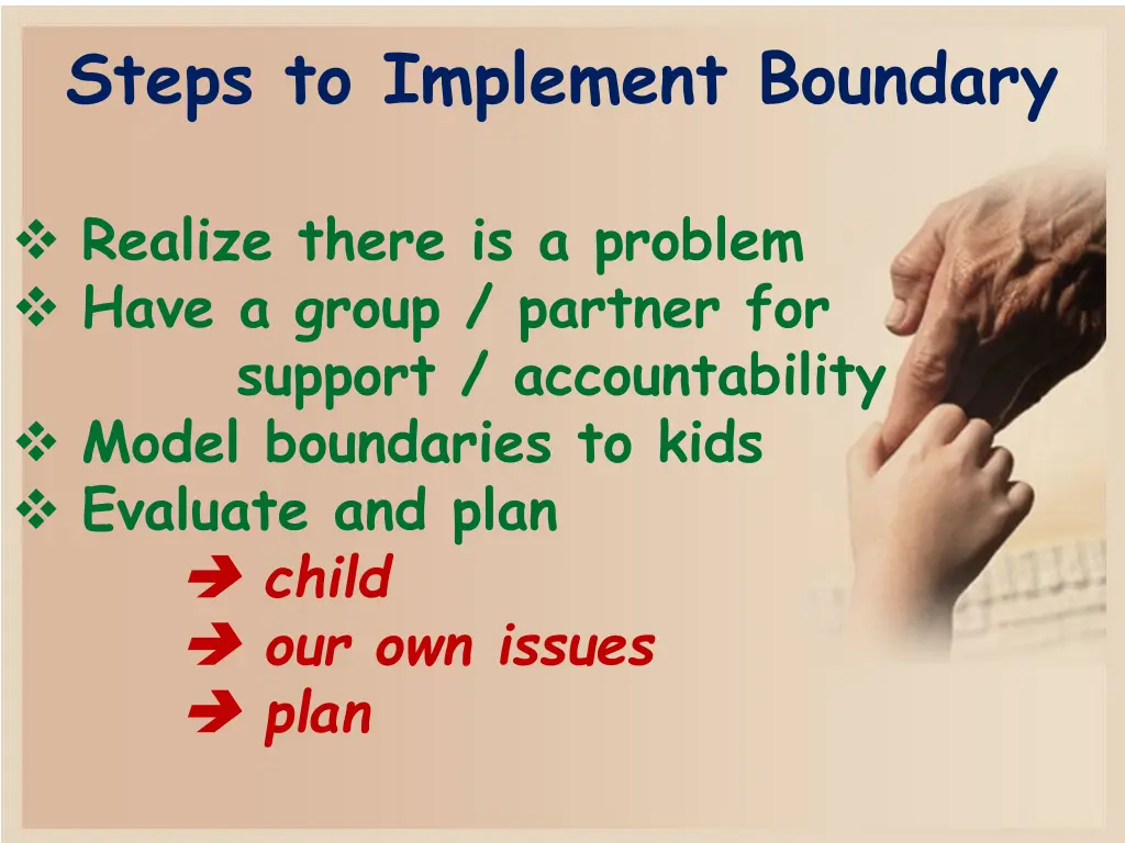 steps to implement boundary