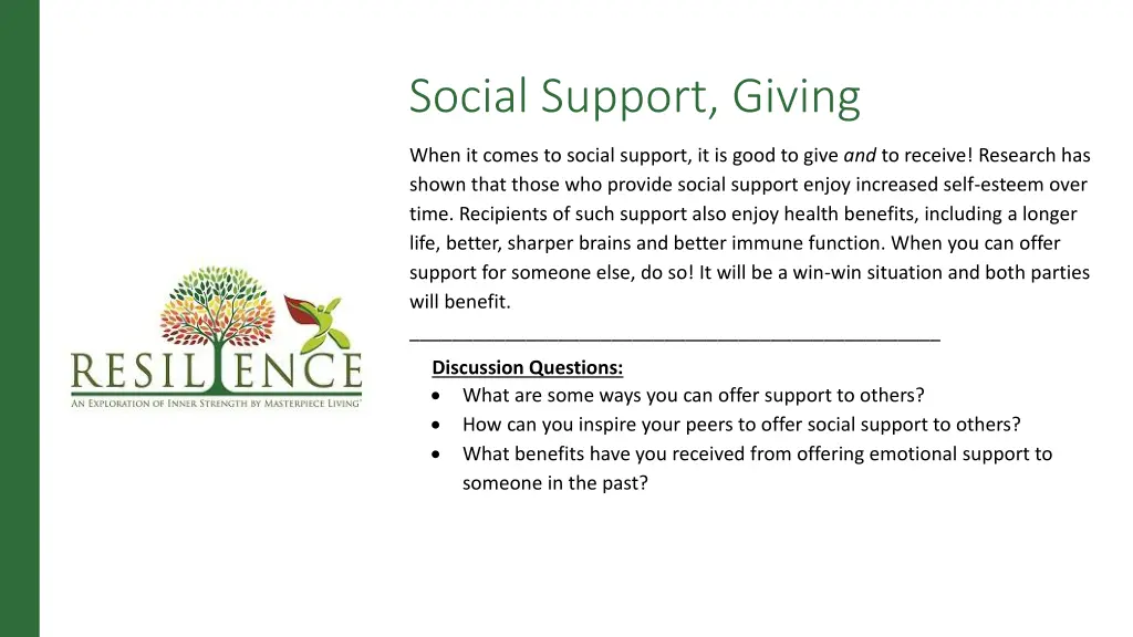 social support giving