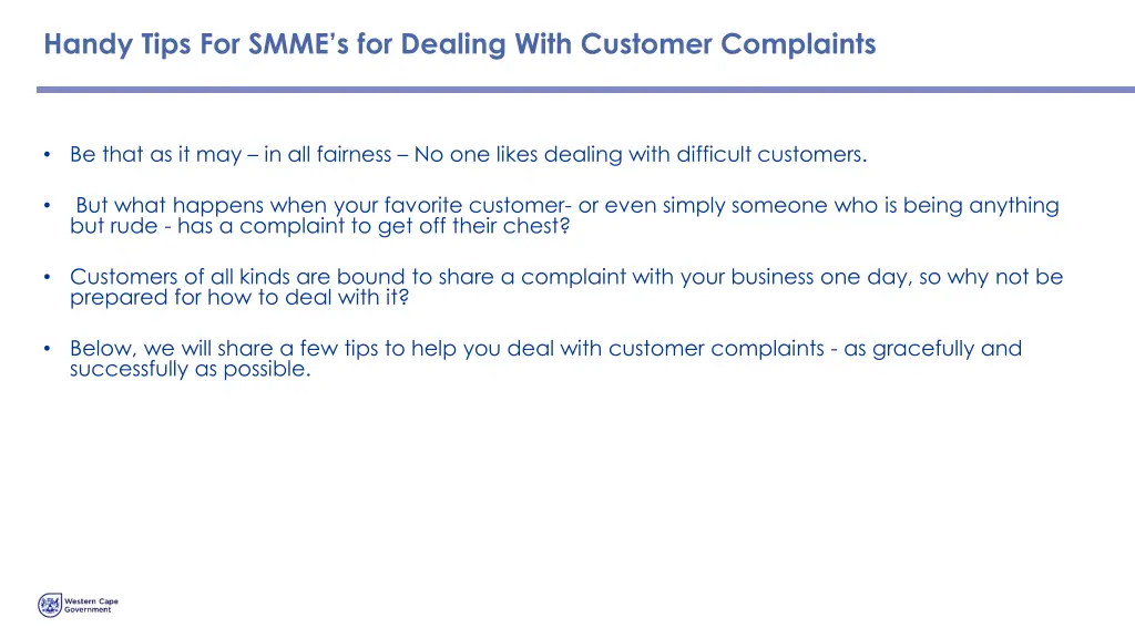 handy tips for smme s for dealing with customer