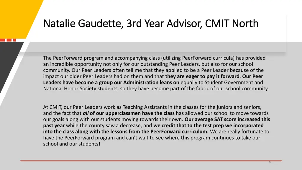 natalie gaudette 3rd year advisor cmit north