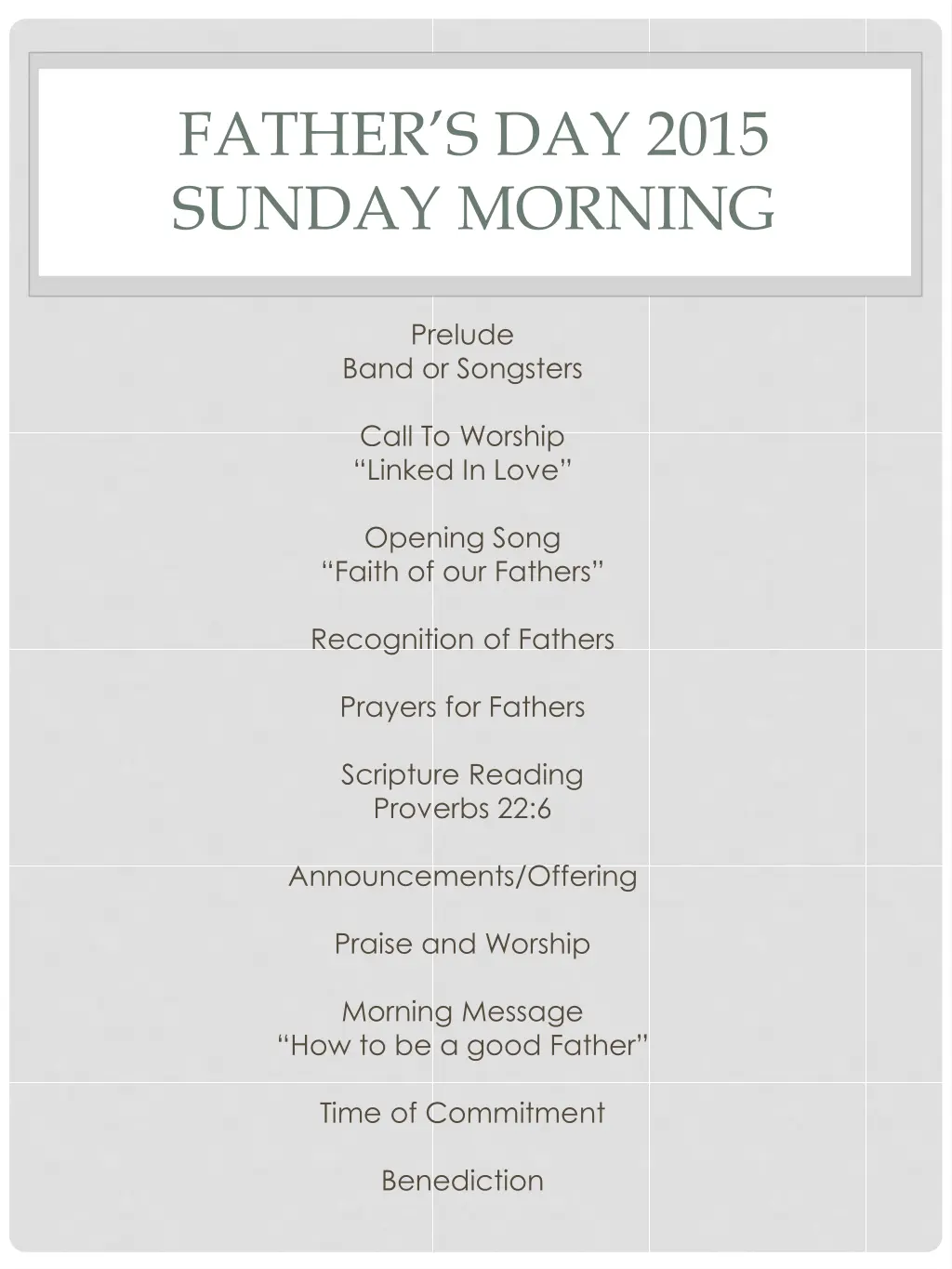 father s day 2015 sunday morning