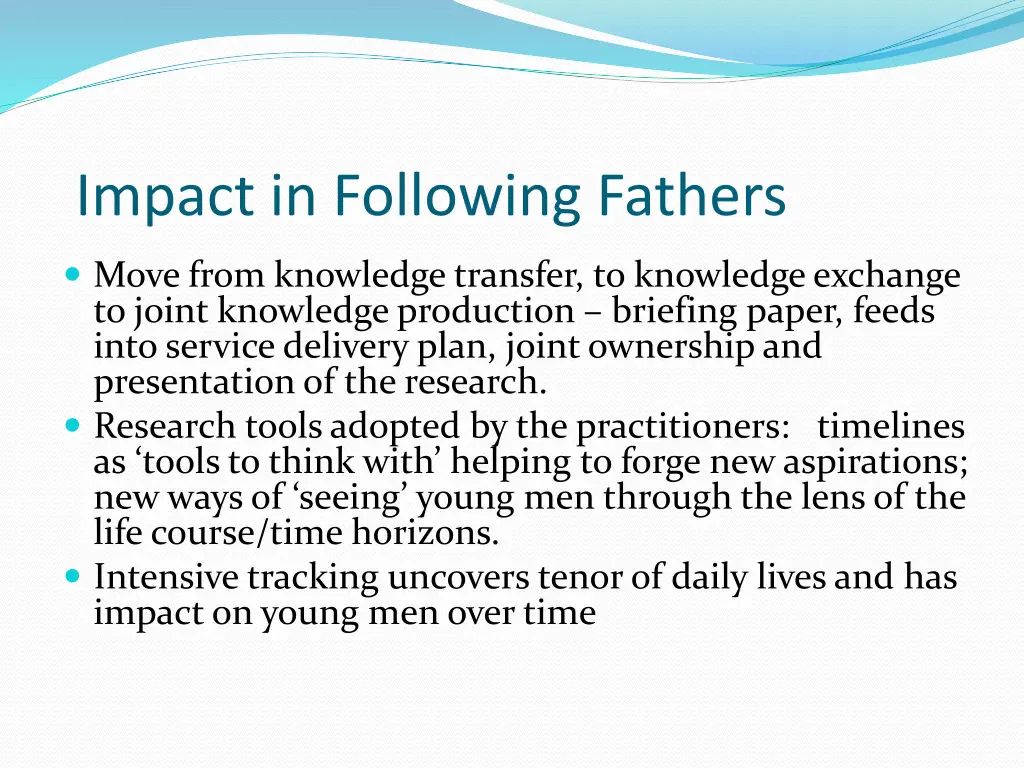 impact in following fathers