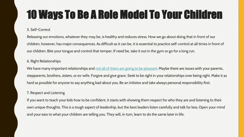 10 ways to be a role model to your children 1